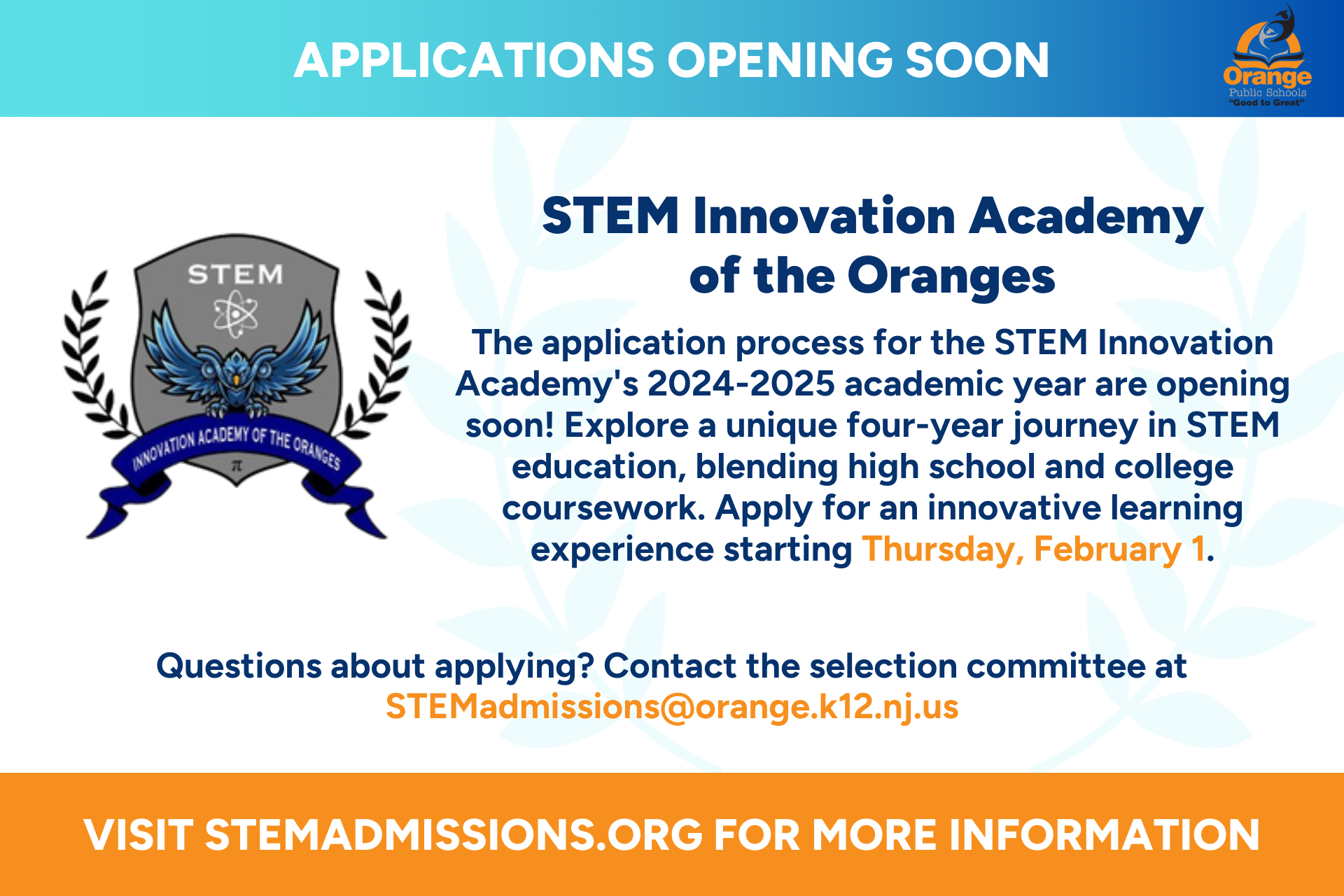 Exploring STEM Wonders Orange Education Initiative