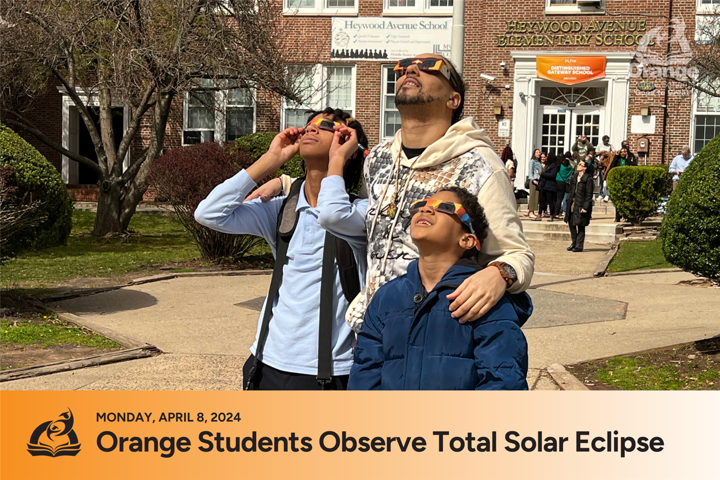 Students used caution when viewing the eclipse! 