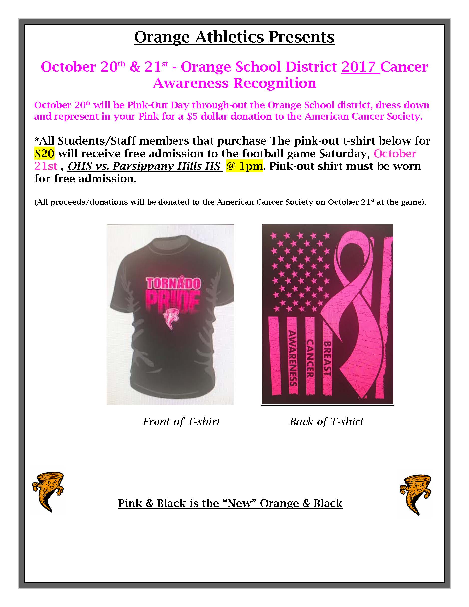 pink out dress down day dress down day flyer