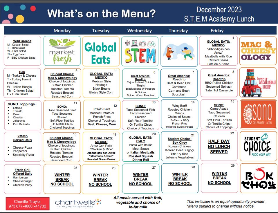  December 2023 Lunch Menu