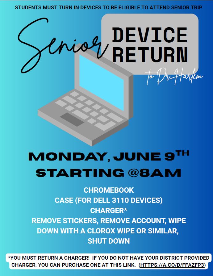  Senior Chromebook Returns June 9