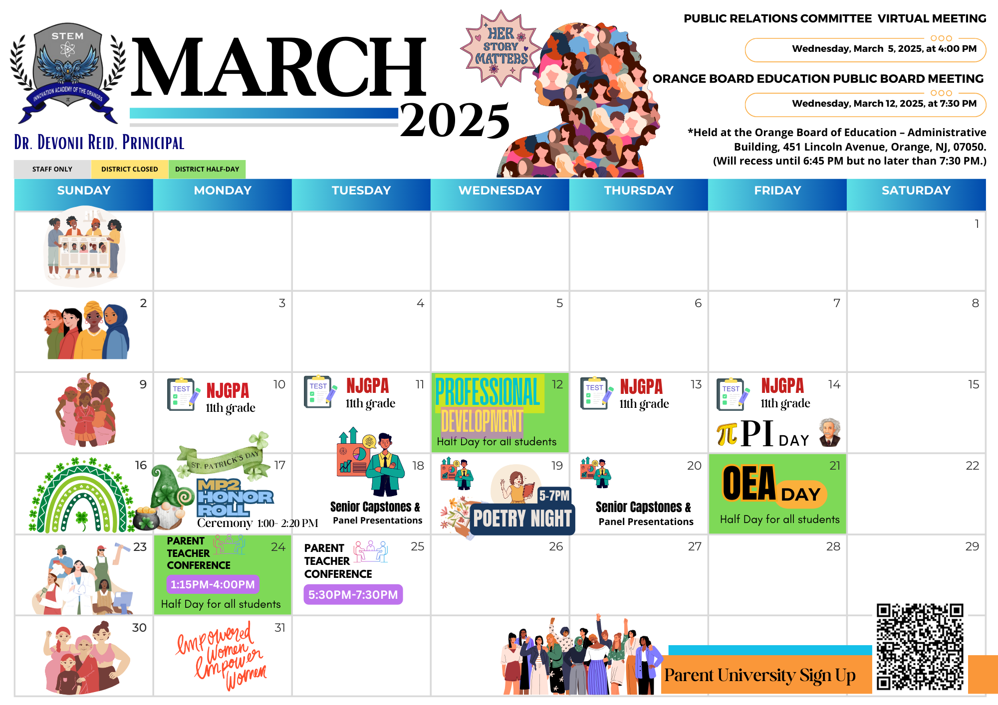  STEM's March 2025 School Calendar
