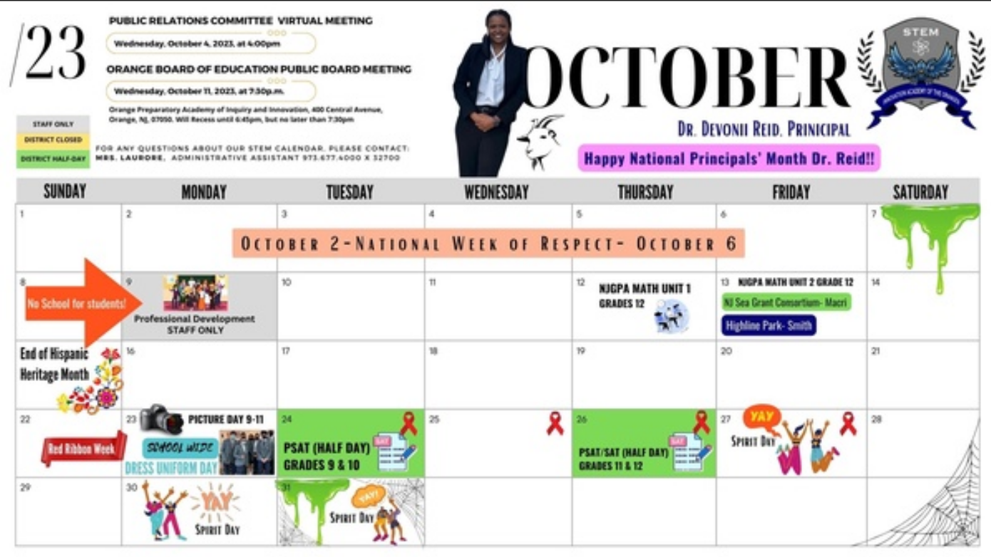  October 2023 School Calendar