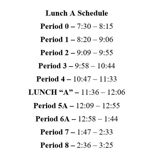 Lunch A Schedule