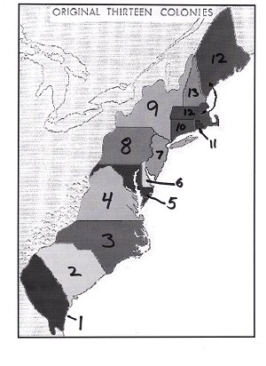 Original 13 Colonies